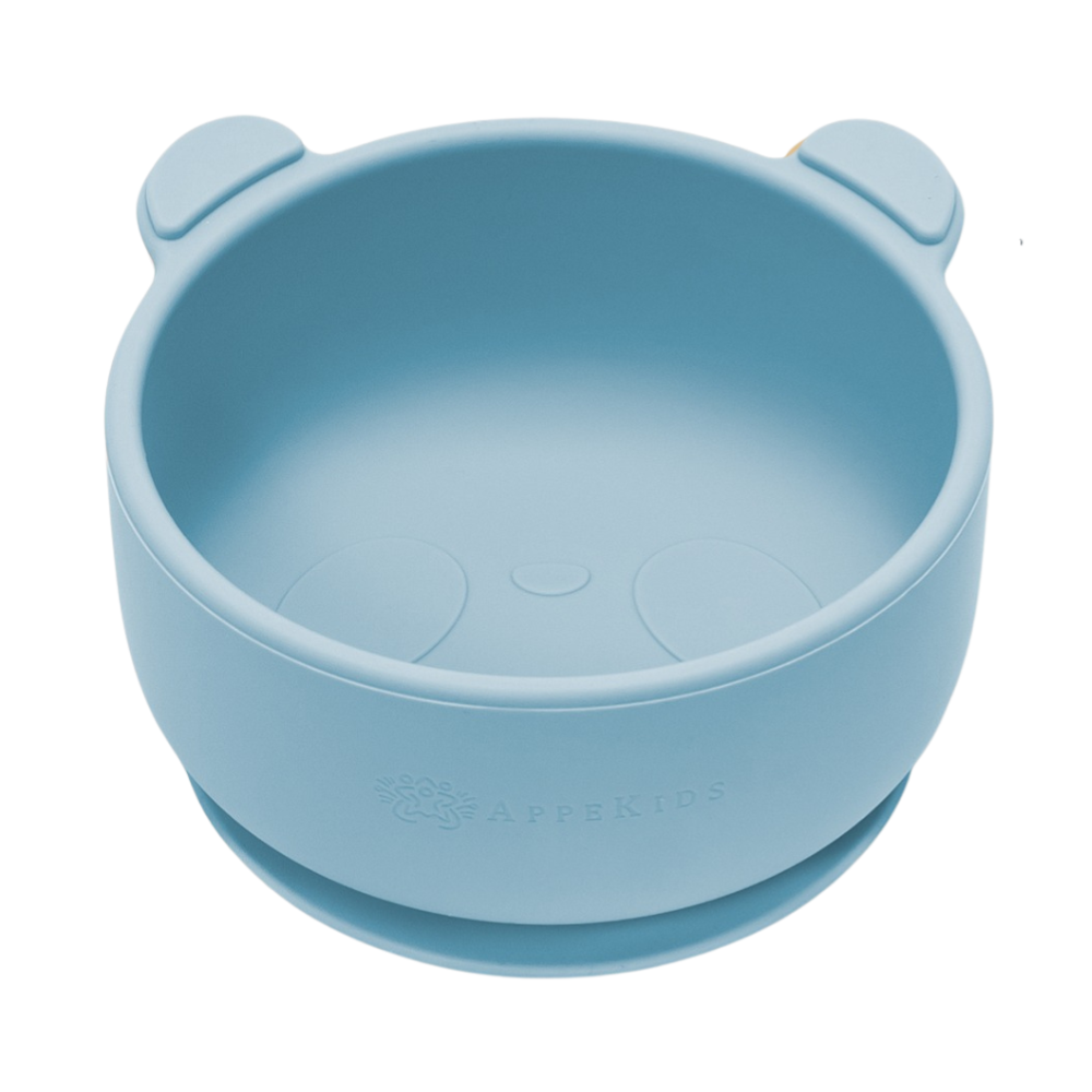 Bol din silicon cu ventuza The Little Bear, 6 luni+, Aqua Blue, Appekids