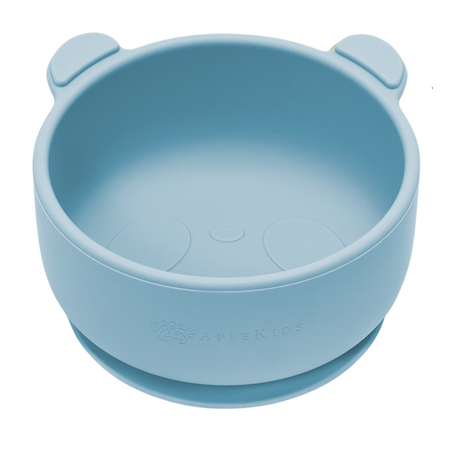 Bol din silicon cu ventuza The Little Bear, 6 luni+, Aqua Blue, Appekids 612179