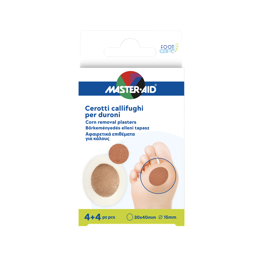 Plasturi pentru bataturi talpa cu acid salicilic, 4 + 4 buc, Master Aid