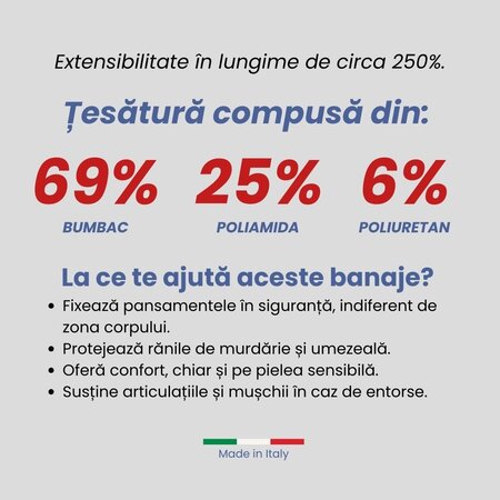 Fasa elastica cu clema, extensibilitate 250% Tendimed, 4.5 m x 10 cm, Master Aid 726653