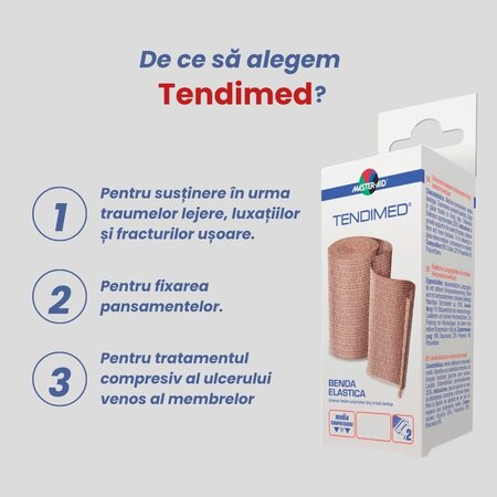 Fasa elastica cu clema, extensibilitate 250% Tendimed, 4.5 m x 10 cm, Master Aid 726651