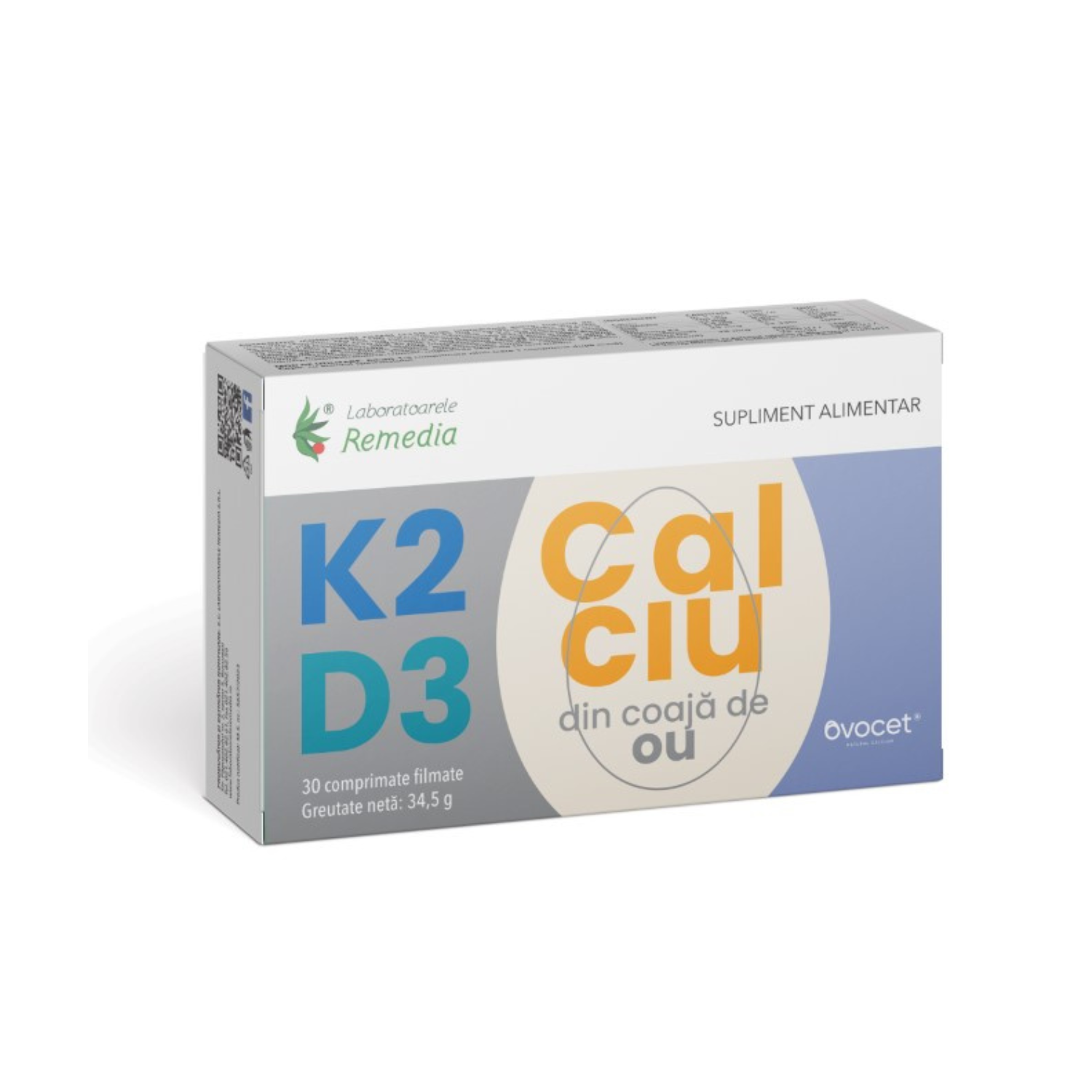 K2+D3+Calciu, 30 comprimate, Remedia