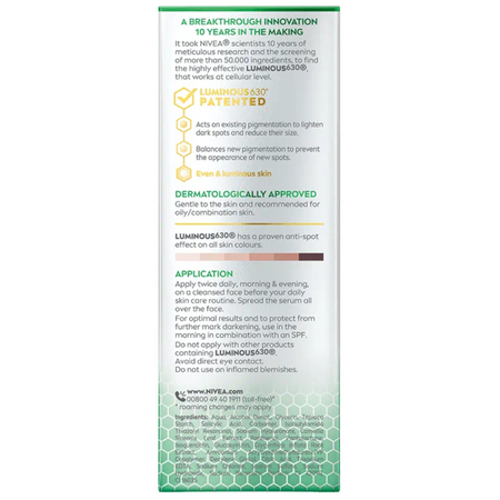 Serum anti-pete pigmentare cauzate de acnee Luminous630, 30ml, Nivea 614083
