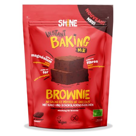 SHINE AMESTEC INSTANT PT.BROWNIE CU CACAO SI BUCATI DE CIOCOLATA 350 GR BIO* 11279