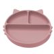 Farfurie compartimentata din silicon cu ventuza Kitty, 6 luni+, Old Rose, Appekids 612649