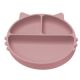 Farfurie compartimentata din silicon cu ventuza Kitty, 6 luni+, Old Rose, Appekids 612645