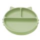 Farfurie compartimentata din silicon cu ventuza Kitty, 6 luni+, Raw Green, Appekids 612664