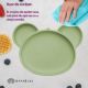 Farfurie din silicon cu ventuza Panda, 6 luni+, Raw Green, Appekids 612676