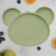 Farfurie din silicon cu ventuza Panda, 6 luni+, Raw Green, Appekids 612675