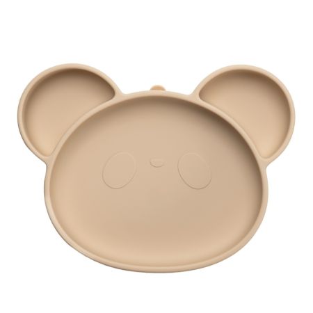 Farfurie din silicon cu ventuza Panda, 6 luni+, Bubble Beige, Appekids