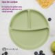 Farfurie compartimentata din silicon cu ventuza, 6 luni+, Raw Green, Appekids 612709