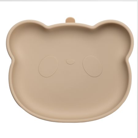 Farfurie din silicon cu ventuza The Little Bear, 6 luni+, Bubble Beige, Appekids 612784