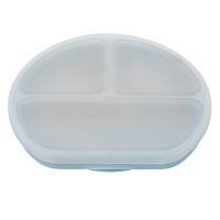 Farfurie compartimentata din silicon cu ventuza si capac, 6 luni+, Aqua Blue, Appekids
