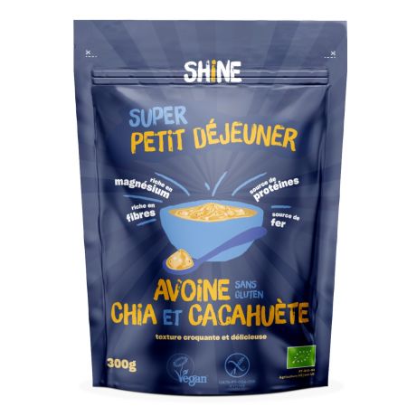 SHINE CEREALE INSTANT CU OVAZ CHIA SI ARAHIDE 300 GR BIO* 11266