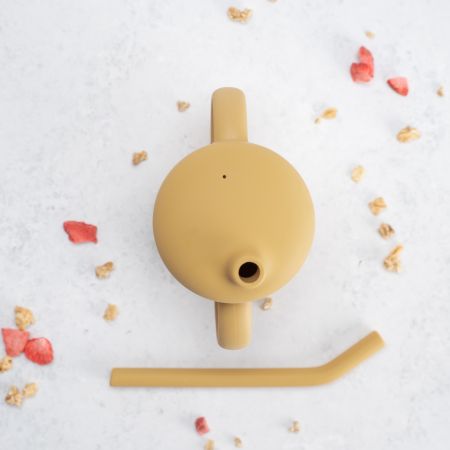Cana din silicon cu pai, 6 luni+, Honey, Appekids 612829
