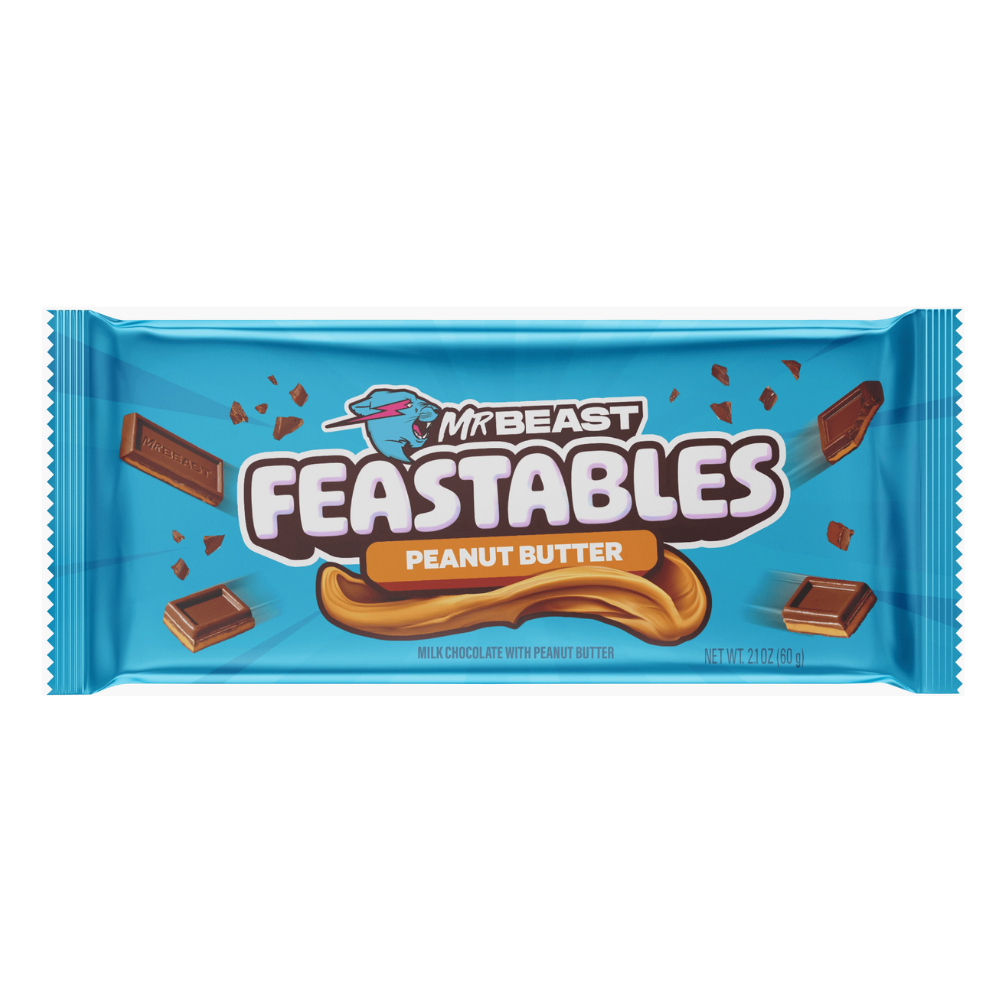 Ciocolata cu lapte si unt de arahide, 60 g, Mr Beast Feastables