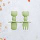 Set Tacamuri din silicon The Little Bear, 6 luni+, Raw Green, Appekids 613097