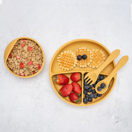 Set pentru diversificare din silicon Basic, 6 luni+, Honey, Appekids 613136