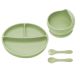 Set pentru diversificare din silicon Basic, 6 luni+, Raw Green, Appekids 613124