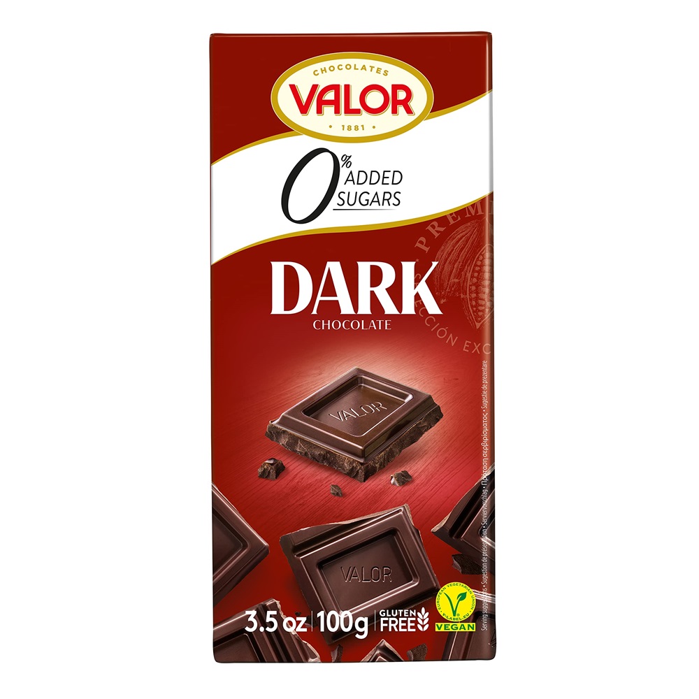 Ciocolata neagra fara zahar adaugat, 100 g, Valor