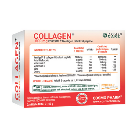Collagen plus, 500 mg, 30 capsule, Cosmopharm 669310