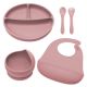 Set pentru diversificare din silicon Classic, 6 luni+, Old Rose, Appekids 613174