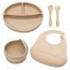 Set pentru diversificare din silicon Classic, 6 luni+, Bubble Beige, Appekids 613202