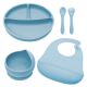 Set pentru diversificare din silicon Classic, 6 luni+, Aqua Blue, Appekids 613195