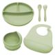 Set pentru diversificare din silicon Classic, 6 luni+, Raw Green, Appekids 613188