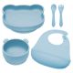 Set pentru diversificare din silicon Panda, 6 luni+, Aqua Blue, Appekids 613209