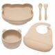 Set pentru diversificare din silicon Panda, 6 luni+, Bubble Beige, Appekids 613241