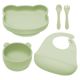 Set pentru diversificare din silicon Panda, 6 luni+, Raw Green, Appekids 613224