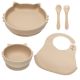 Set pentru diversificare din silicon Kitty, 6 luni+, Bubble Beige, Appekids 613299