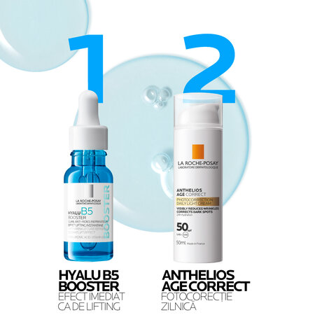 Ser concentrat antirid cu efect imediat ca de lifting Hyalu B5 Booster, 15 ml, La Roche Posay 613347