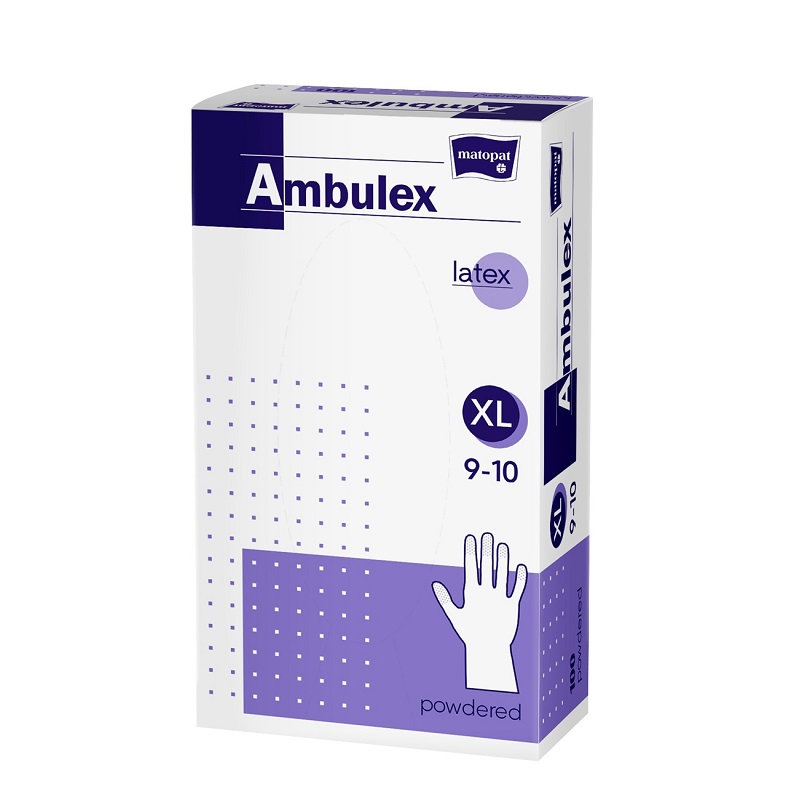 Manusi examinare din latex pudrate, masura XL, 100 bucati, Ambulex