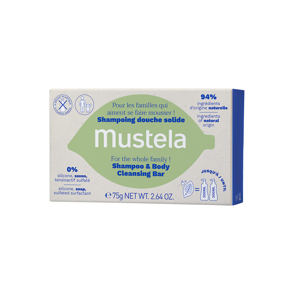 Sampon solid pentru par si corp, 75g, Mustela