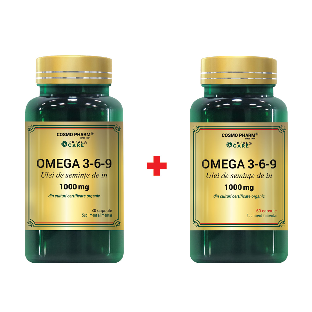 Pachet Omega 3-6-9, 1000 mg, 60 + 30 capsule, Cosmopharm