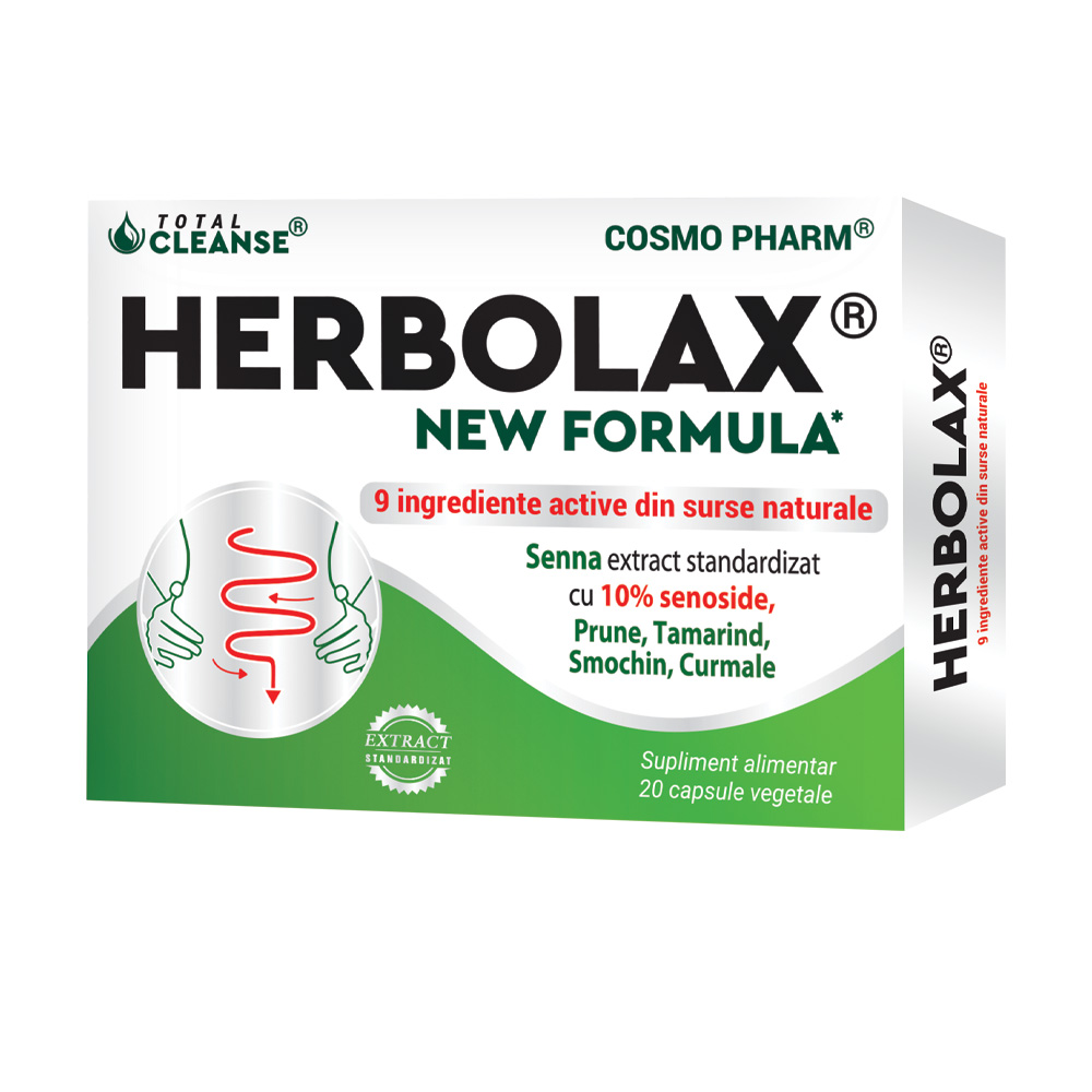 Herbolax New Formula, 20 capsule vegetale, Cosmopharm