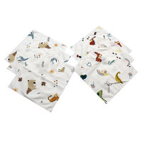 Batistuta din bumbac, 25 x 25 cm, Dino si Urs Grizzly, 6 bucati, Baltic