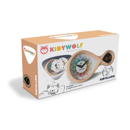 Ceas educational cu alarma pentru copii KidyAlarm, +6 ani, Bronze, Kidywolf 613727