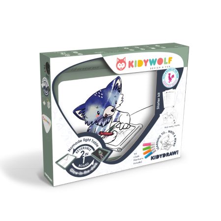 Tableta pentru scris si desenat iluminata pentru copii KidyDraw, Kidywolf 613767