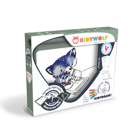 Tableta pentru scris si desenat iluminata pentru copii KidyDraw, Kidywolf 613767