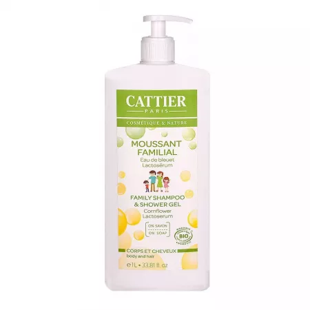 Spuma de curatare Bio corp si par pentru toata familia, 1 litru, Cattier