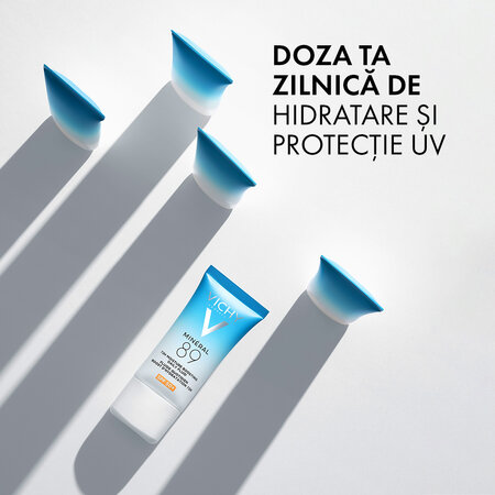 Fluid hidratant 72h cu acid hialuronic si SPF50 Mineral 89, 50ml, Vichy 616550