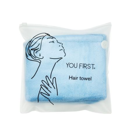 Prosop turban de par cu nasture, Albastru, You First 614956