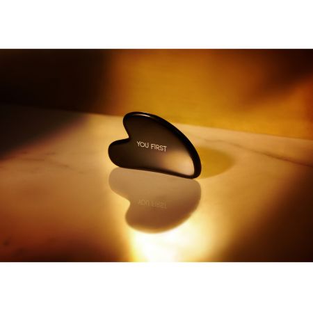 Piatra naturala de masaj facial din Obsidian Negru Gua Sha, 1 bucata, You First 614976
