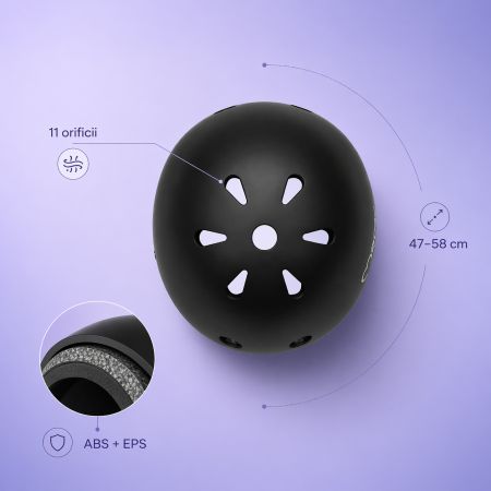 Casca de copii pentru bicicleta, Black Mat, Momi 776135