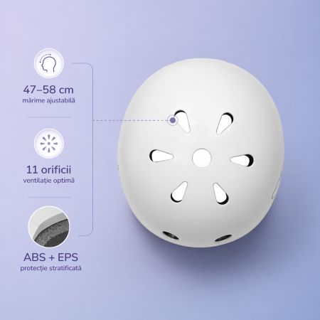 Casca de copii pentru bicicleta, White Mat, Momi 776139