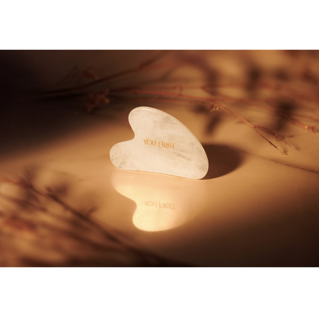 Piatra naturala de masaj facial din Jad Alb Gua Sha, 1 bucata, You First 615000