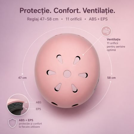 Casca de copii pentru bicicleta, Pink Mat, Momi 776110